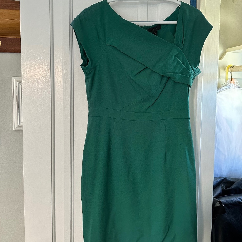 J Crew Green Crepe Dress